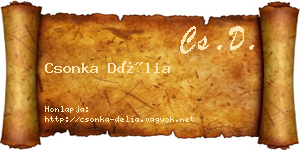 Csonka Délia névjegykártya